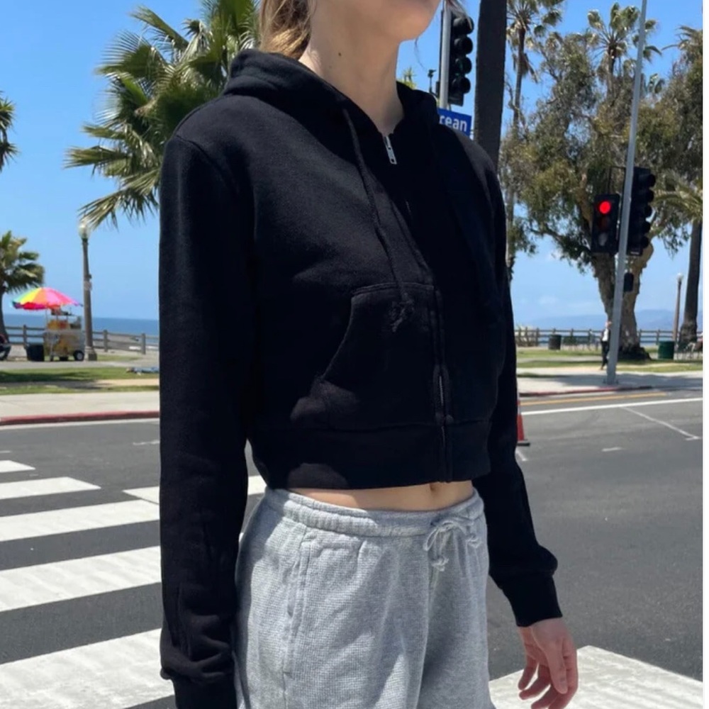 Brandy Melville Black Crystal Hoodie - One Size